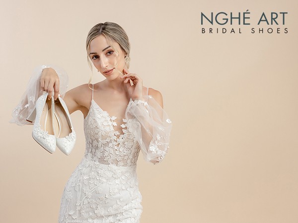 Giày cô dâu handmade - Sản phẩm độc lạ chỉ có ở Nghé Art Bridal Shoes