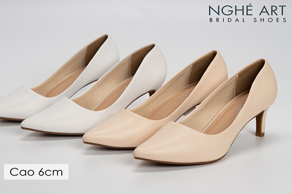 Giày cưới Nghé Art basic bít mũi 227 - Nude