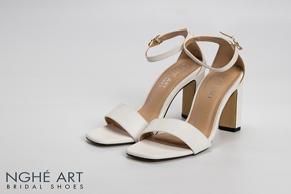 Giày cưới Nghé Art basic sandal 230 - Trắng - 9 phân