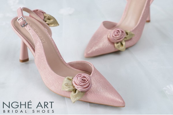 Giày cưới Nghé Art Rose Candy slingback 9p 559-535-hong-pastel-4b - Hồng pastel - 9 phân