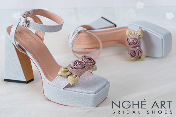 Giày cưới Nghé Art Rose Candy sandal 13p 559-531-xam-pastel-4b - Xám pastel - 13 phân