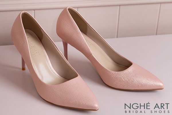 Giày cưới Nghé Art basic 10 phân nhũ hồng 377-10P-NHU-HONG - Hồng pastel - 10 phân