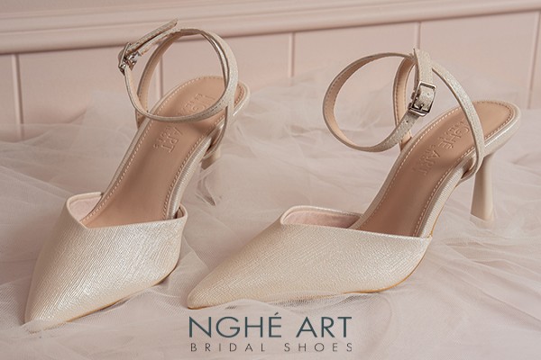 Giày cưới Nghé Art basic cao gót 590-9P-NHU-VANG - Vàng champage - 9 phân